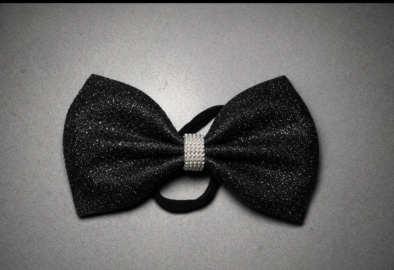 Practice Black Glitter Bow