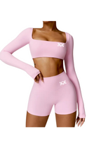 Load image into Gallery viewer, Kate Bow Long Sleeve Crop and Shorts Set
