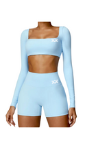 Load image into Gallery viewer, Kate Bow Long Sleeve Crop and Shorts Set
