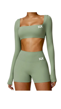 Load image into Gallery viewer, Kate Bow Long Sleeve Crop and Shorts Set
