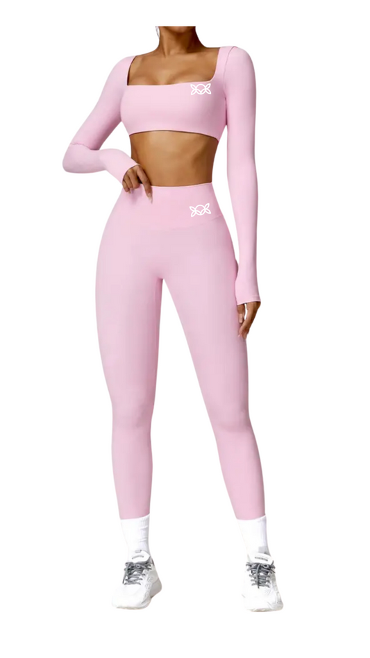 Kate Bow Long Sleeve Crop and Leggings Set