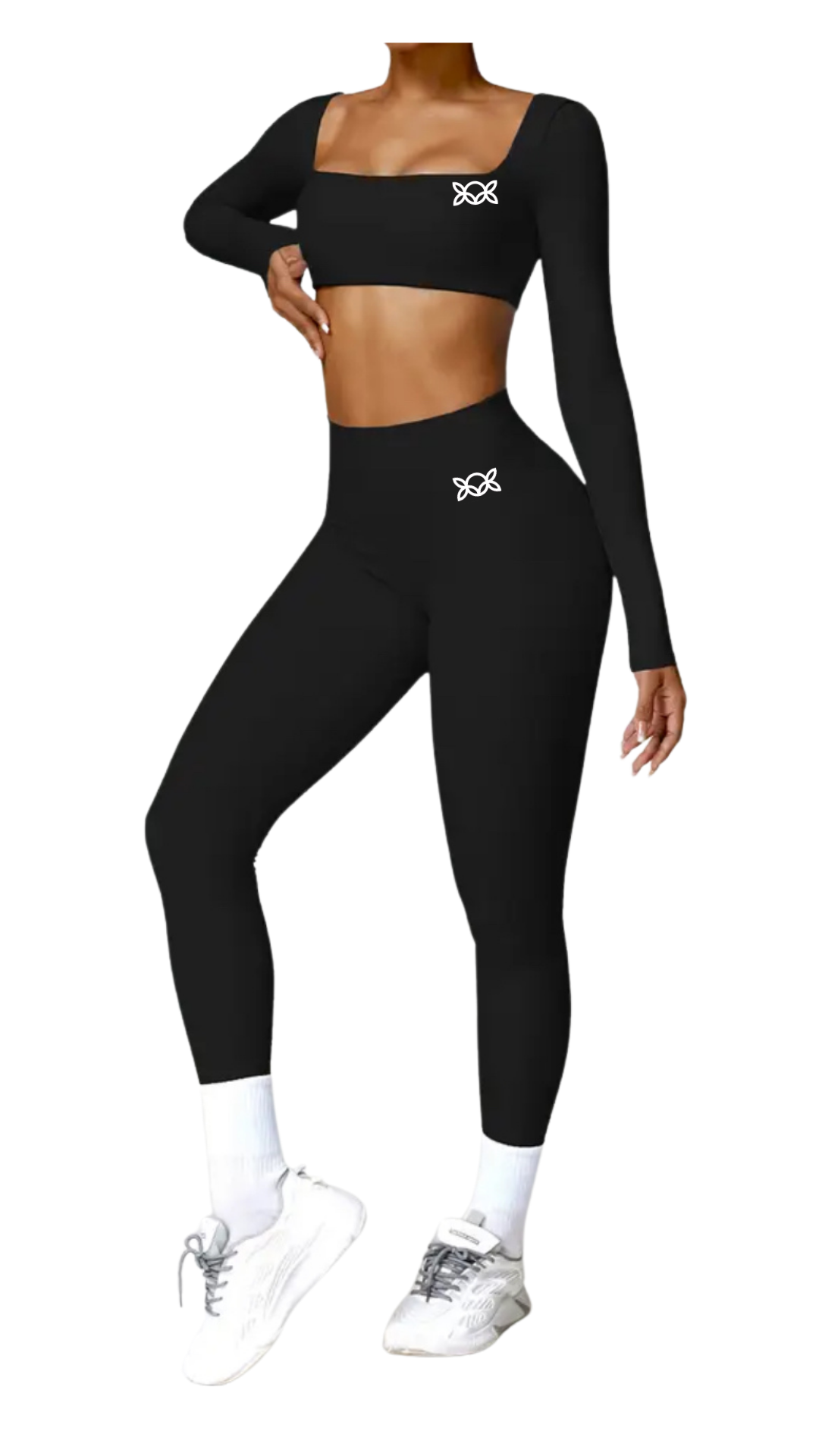 Kate Bow Long Sleeve Crop and Leggings Set