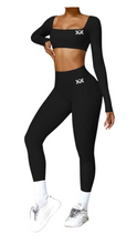 Load image into Gallery viewer, Kate Bow Long Sleeve Crop and Leggings Set
