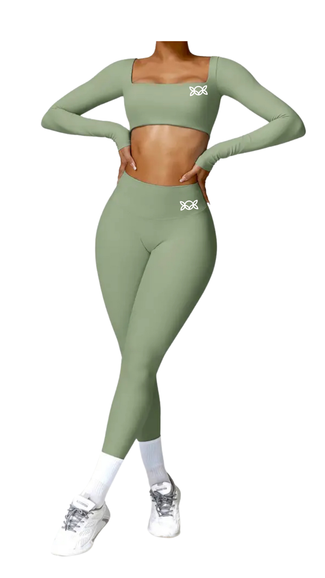 Kate Bow Long Sleeve Crop and Leggings Set