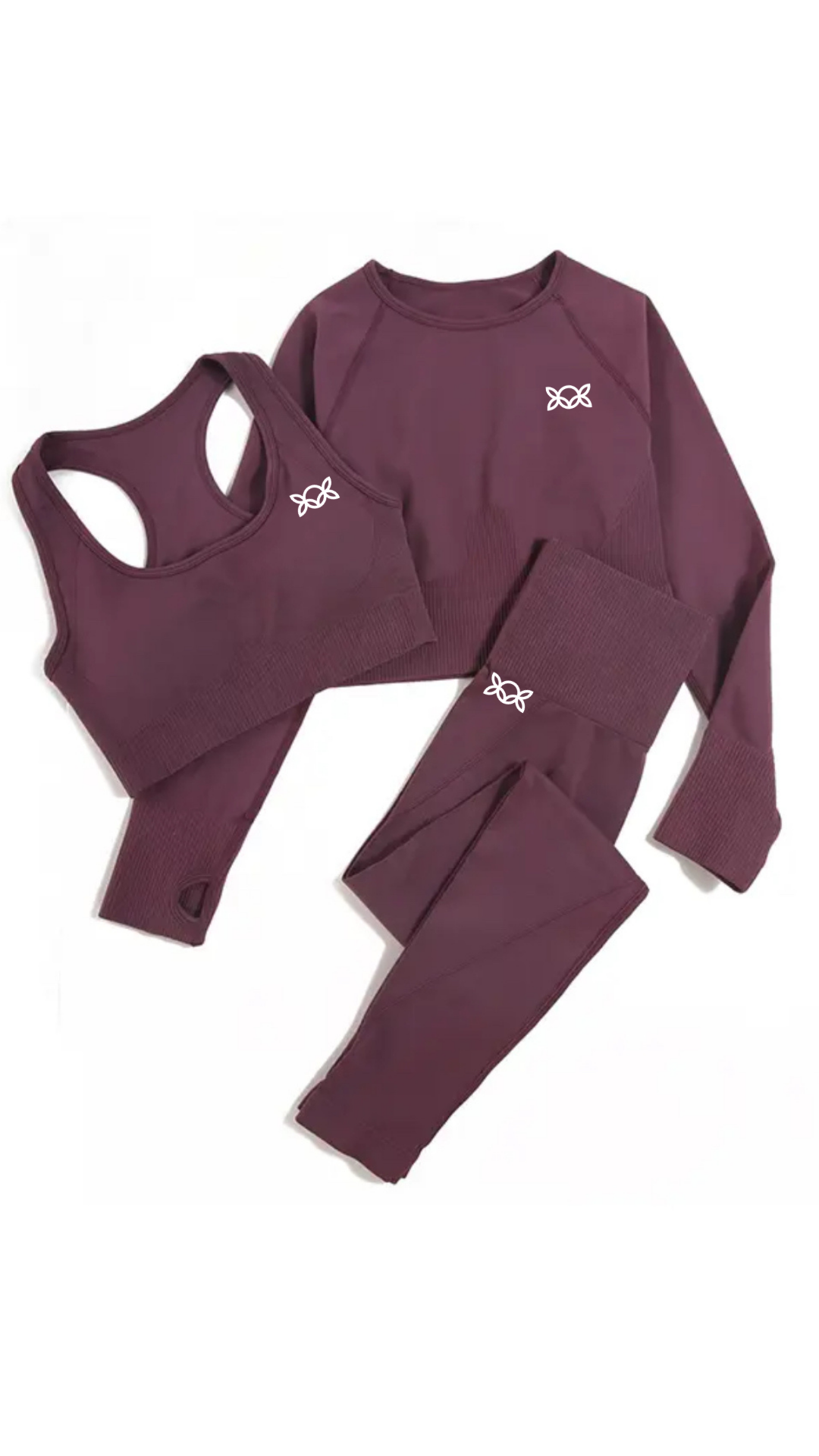 Kate Bow Long Sleeve Top, Crop and Leggings set