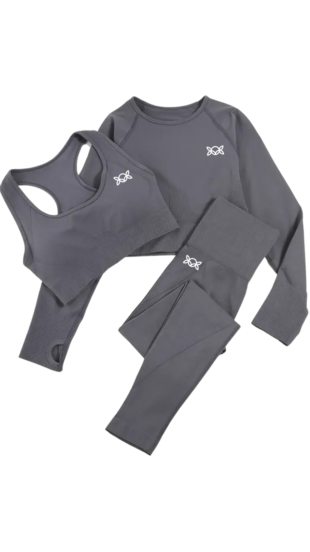 Kate Bow Long Sleeve Top, Crop and Leggings set