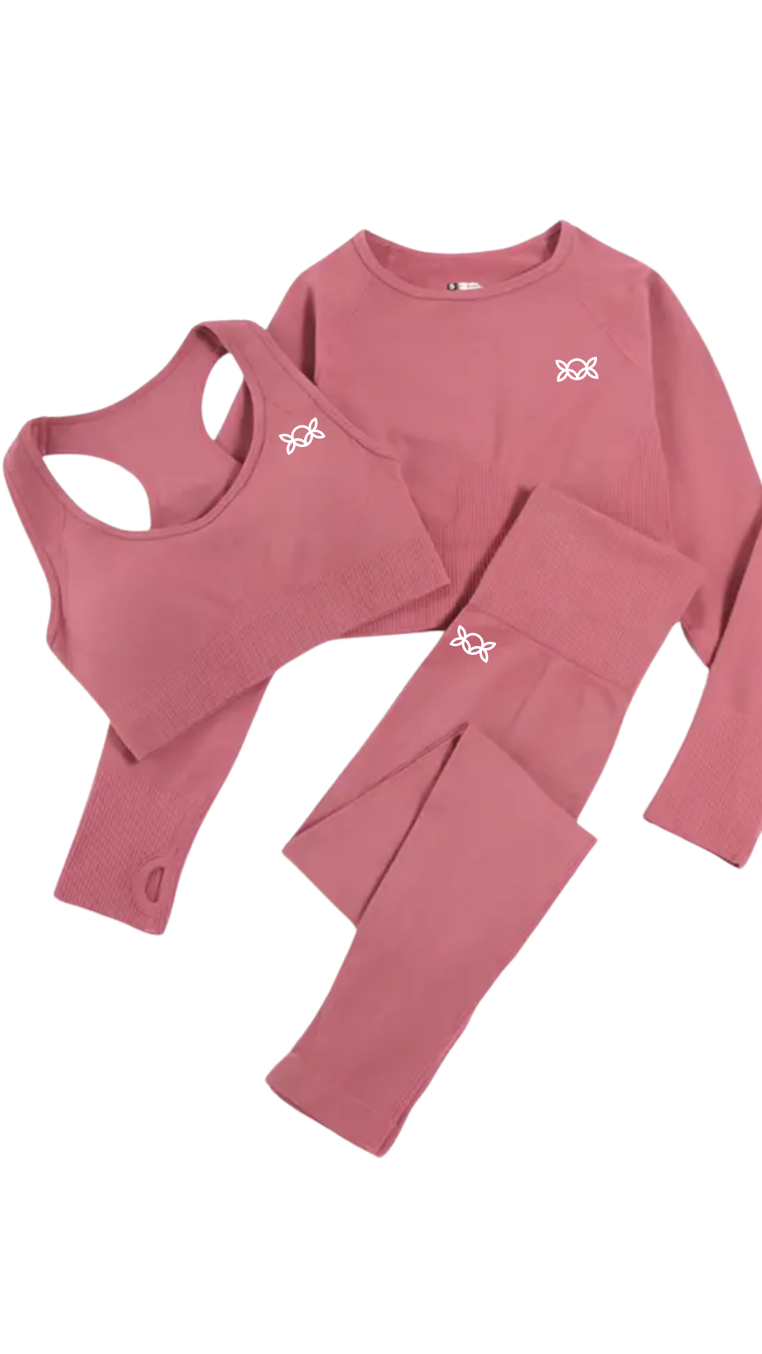 Kate Bow Long Sleeve Top, Crop and Leggings set