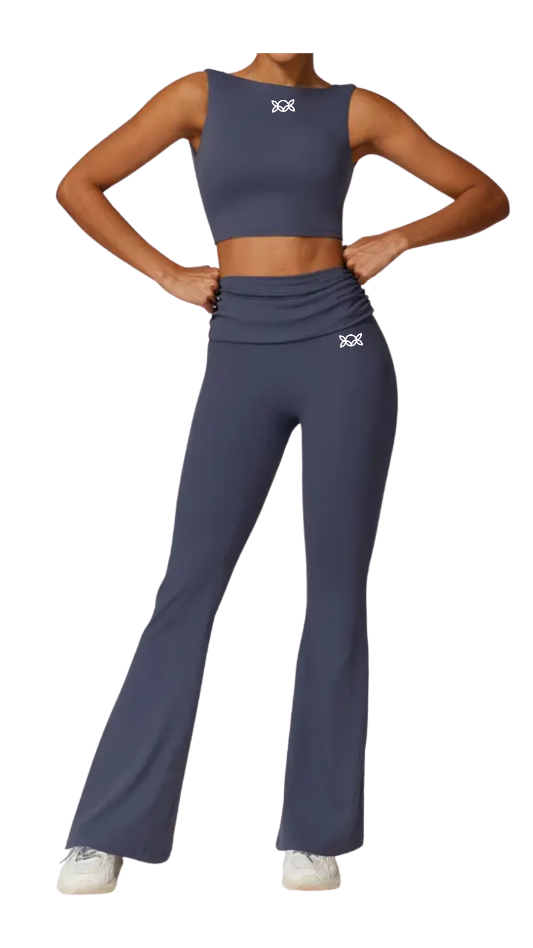Kate Bow Crop and Bootcut Yoga Pants Set