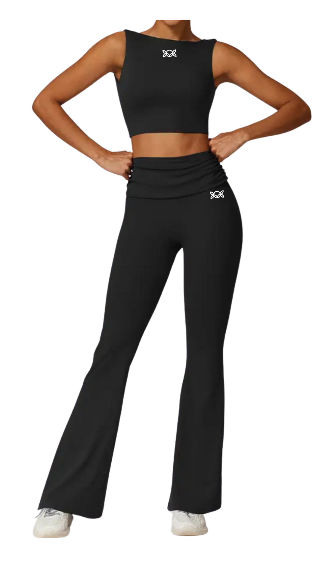 Kate Bow Crop and Bootcut Yoga Pants Set