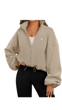 Load image into Gallery viewer, Kate Bow Sherpa Crop Jacket
