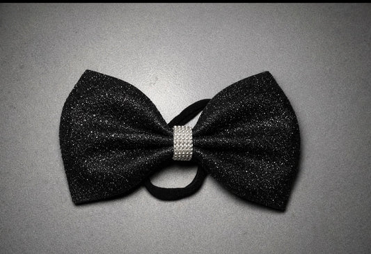 Practice Black Glitter Bow