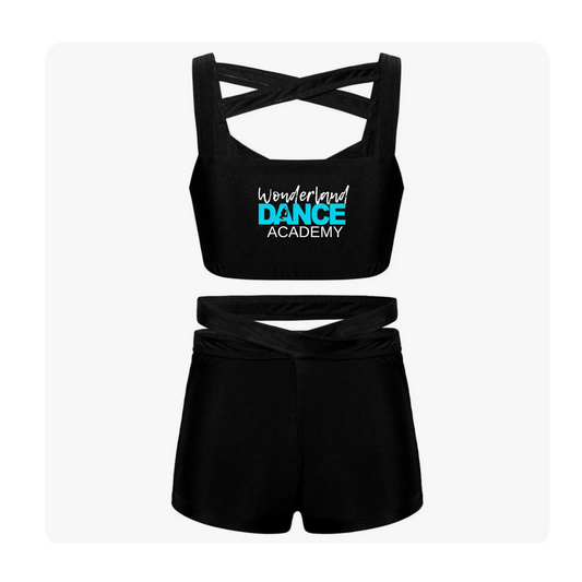 Wonderland Dance Academy Crop Dance Top and Shorts